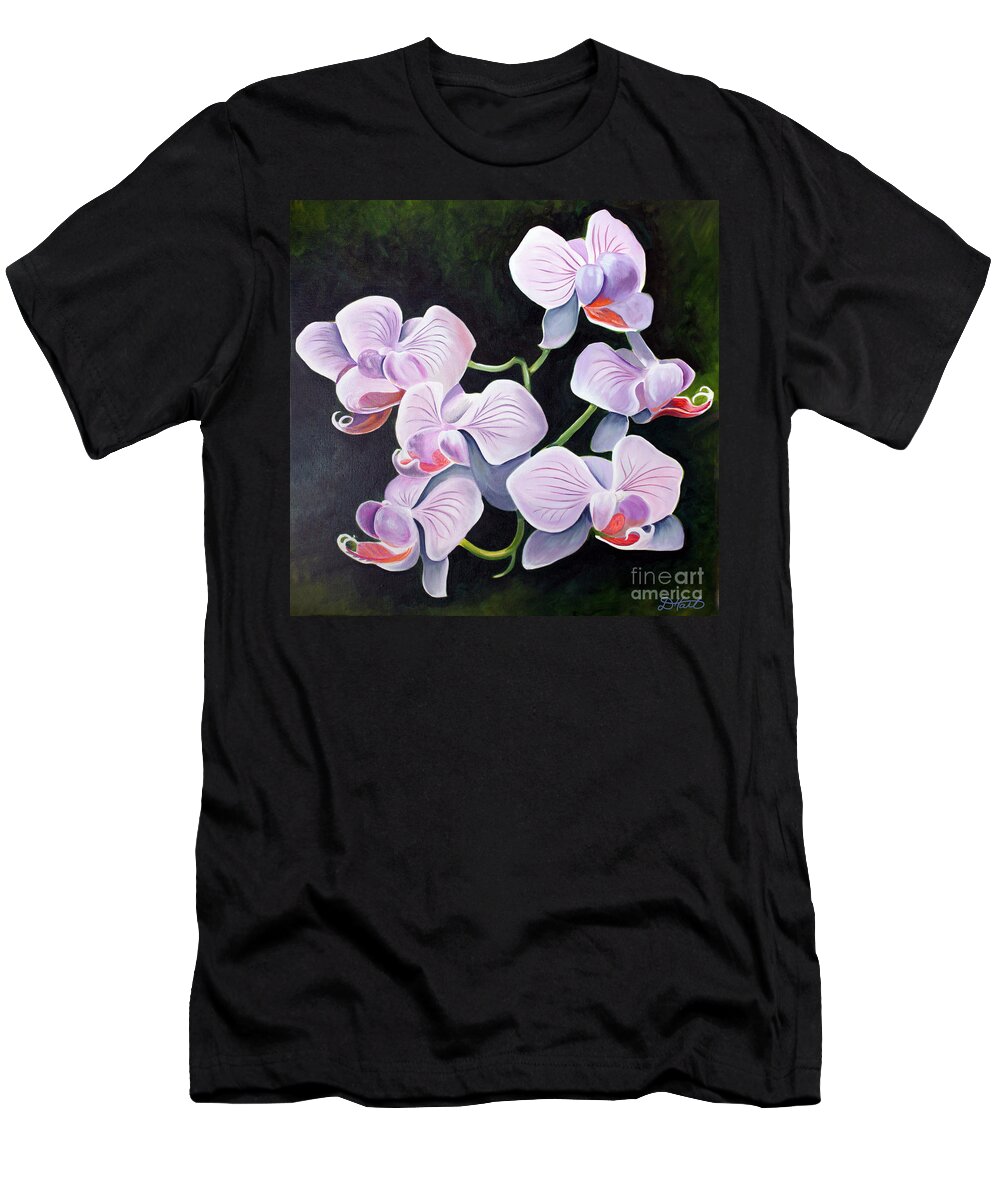 Orchids T-Shirt featuring the painting Orchids II by Debbie Hart