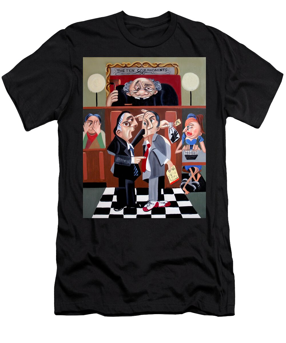 Order In The Court T-Shirt featuring the painting Order In The Court by Anthony Falbo