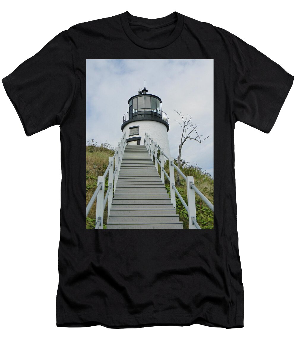 Lighthouse T-Shirt featuring the photograph Owls Head Lighthouse by Jean Goodwin Brooks
