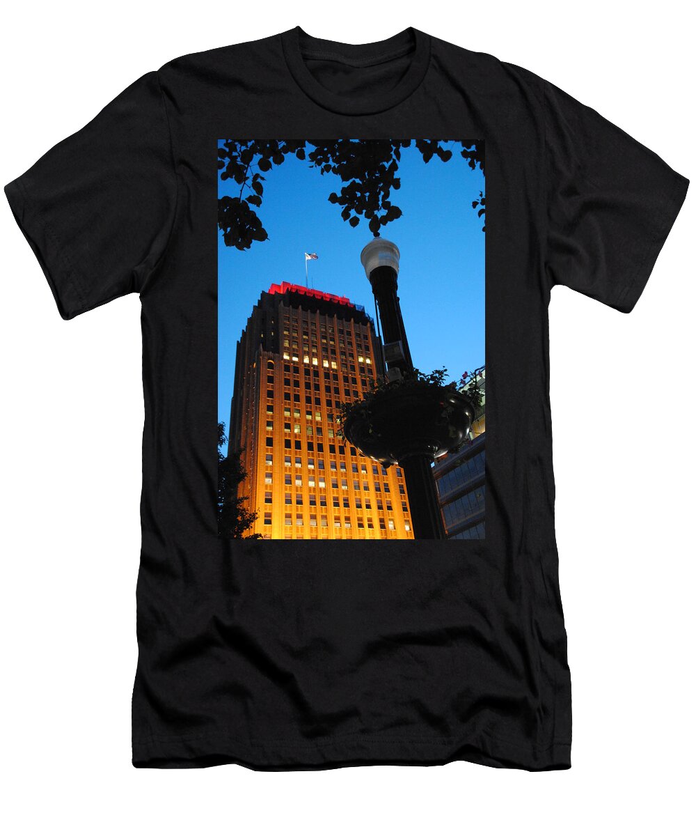 High Places T-Shirt featuring the photograph Pa Power Light and Allentown symbol by Jacqueline M Lewis