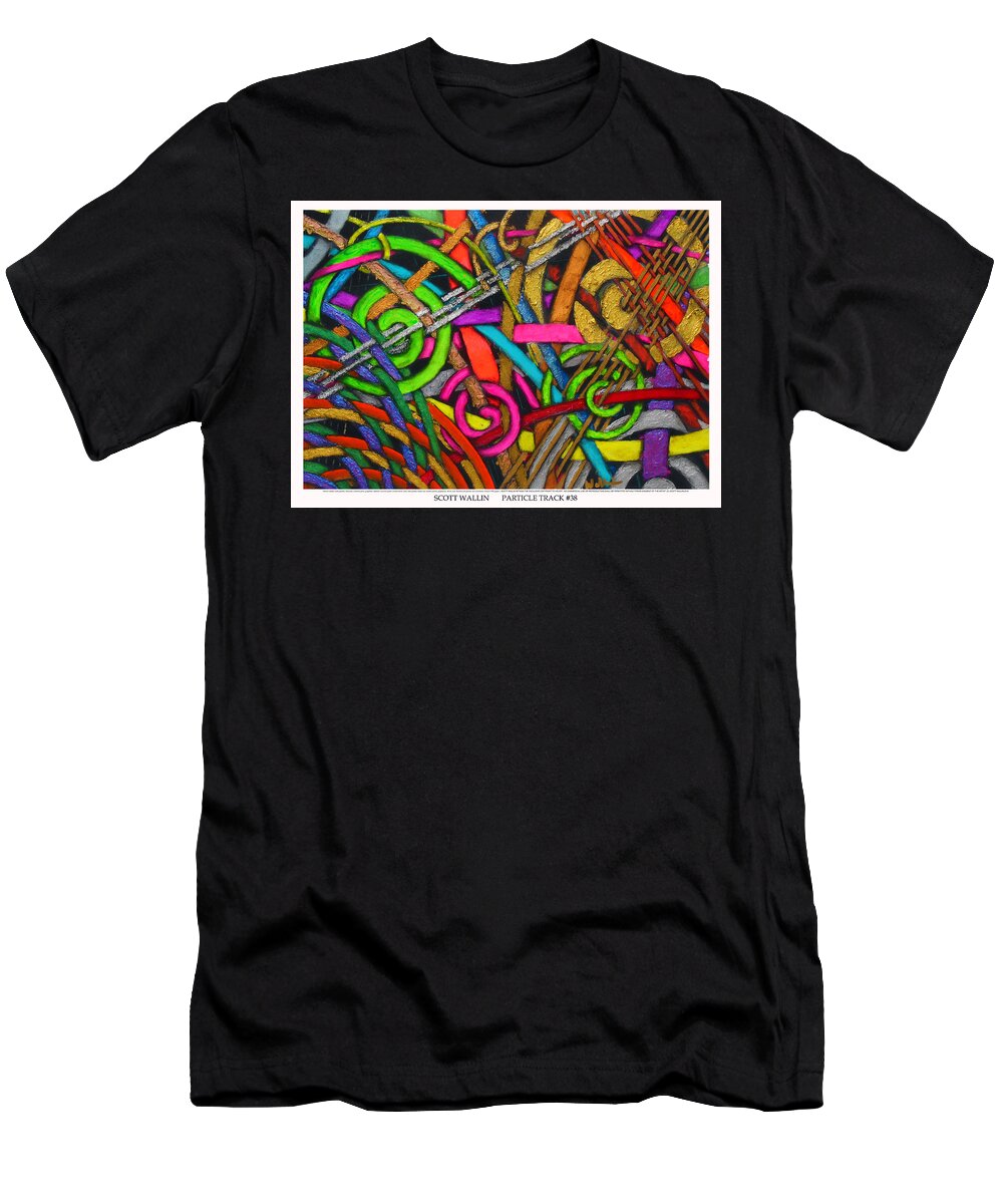 Soft Pastels T-Shirt featuring the painting Particle Track Thirty-Eight by Scott Wallin