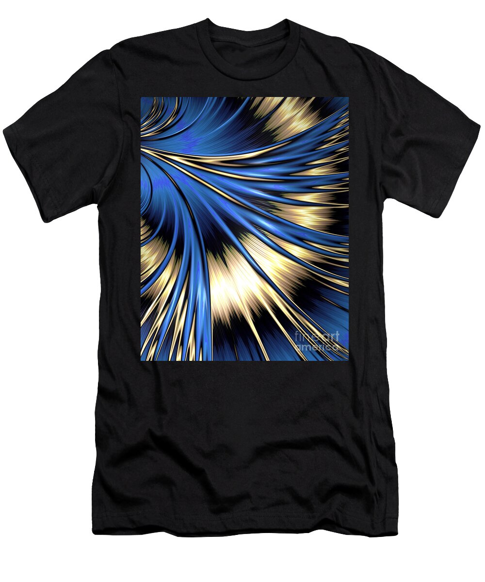 Peacock T-Shirt featuring the digital art Peacock Tail Feather by Vix Edwards
