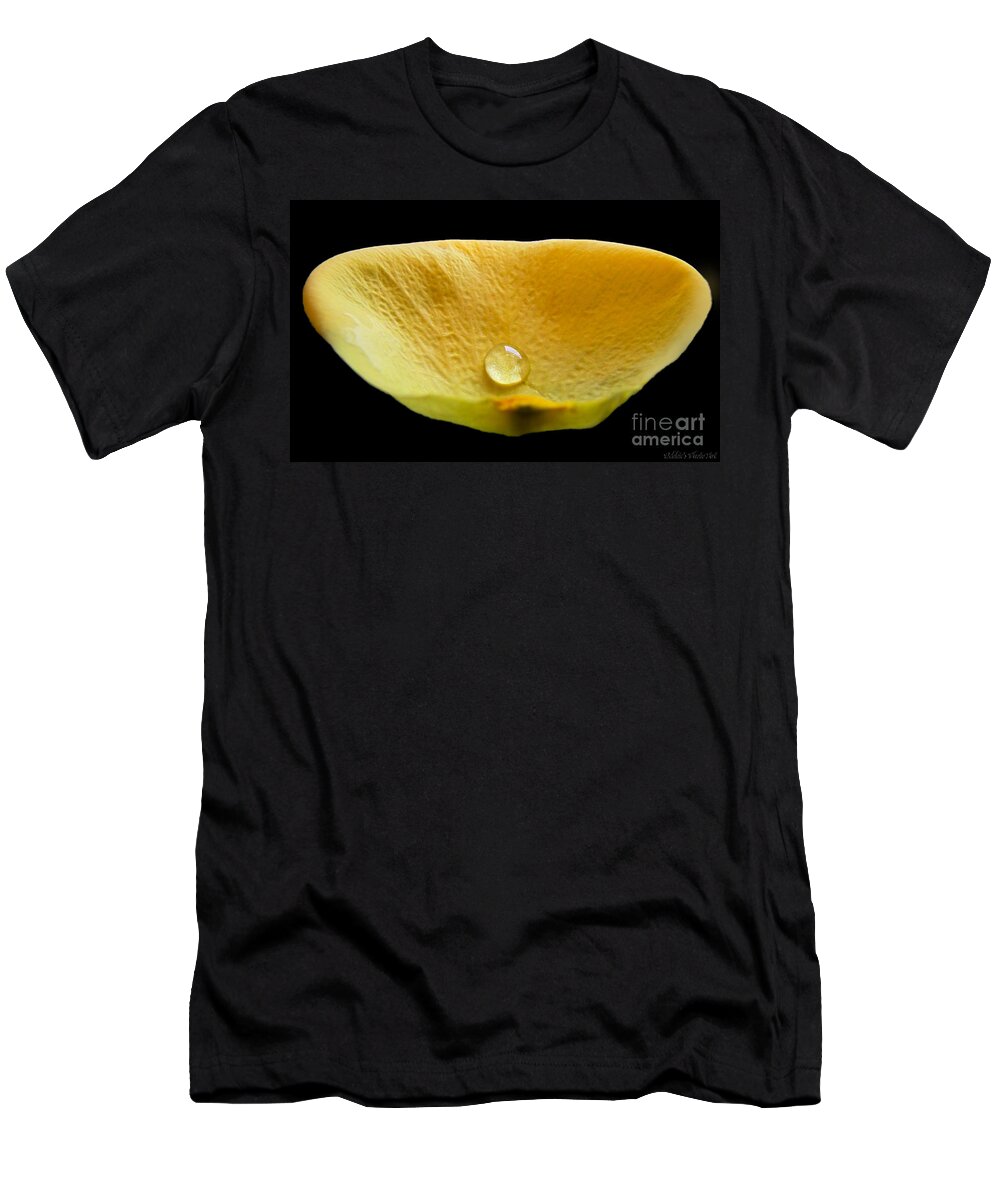 Nature T-Shirt featuring the photograph Pearl in a petal by Debbie Portwood