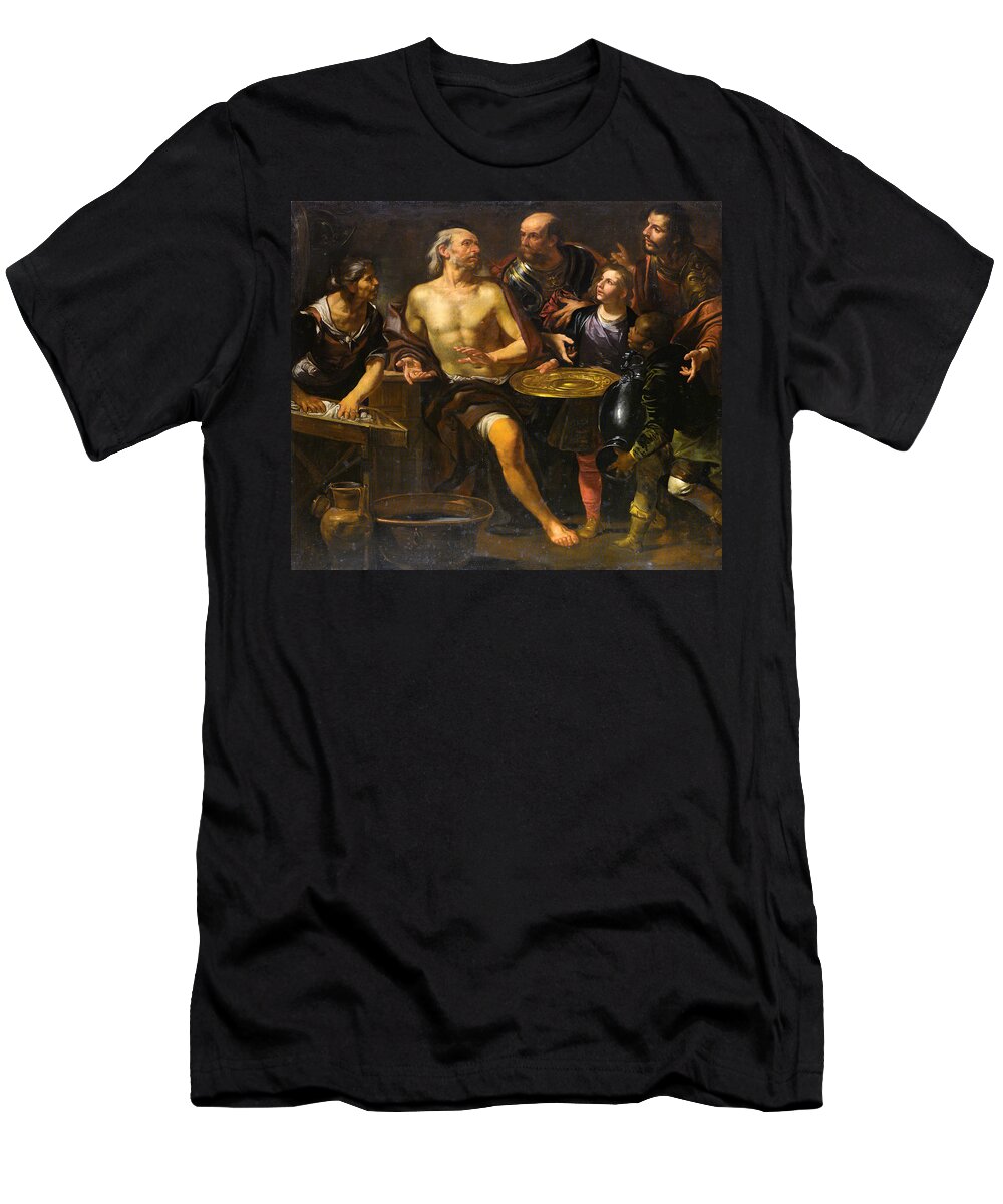 Gioacchino Assereto T-Shirt featuring the painting Phocion refuses the gifts of Alexander the Great by Gioacchino Assereto
