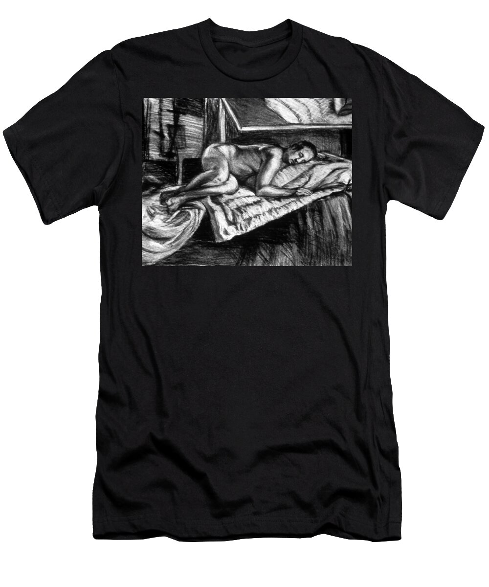Drawing T-Shirt featuring the drawing Plank by Kenneth Cobb