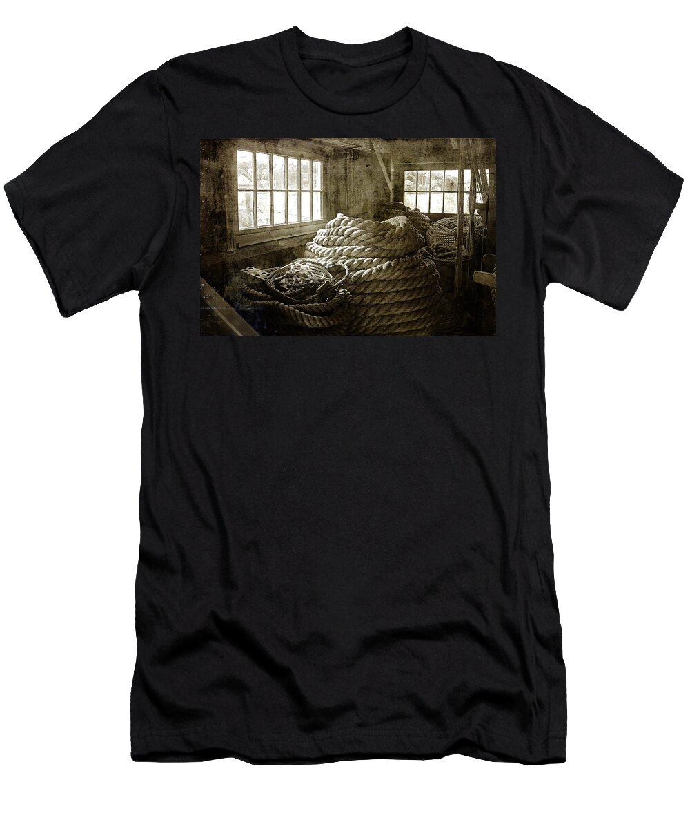 Cindi Ressler T-Shirt featuring the photograph Plymouth Cordage Company Ropewalk by Cindi Ressler