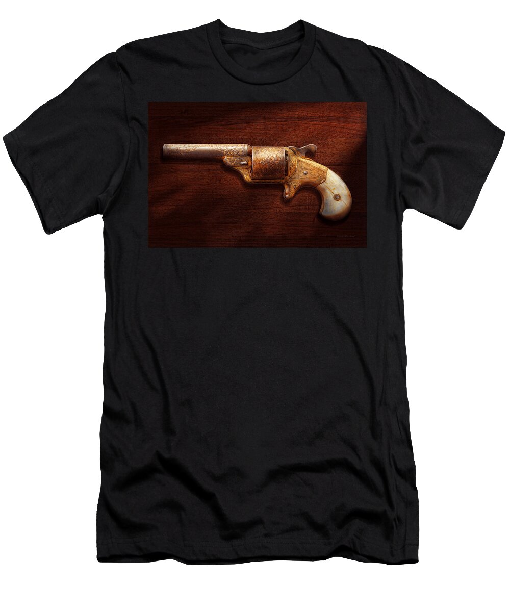 Savad T-Shirt featuring the photograph Police - Gun - Mr Fancy Pants by Mike Savad