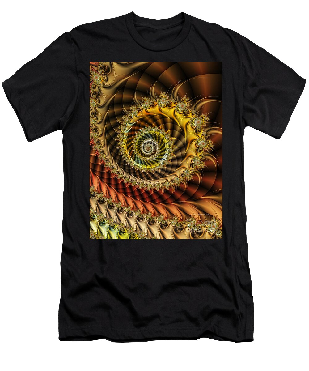 Fractal T-Shirt featuring the digital art Polished Spiral by Karin Kuhlmann