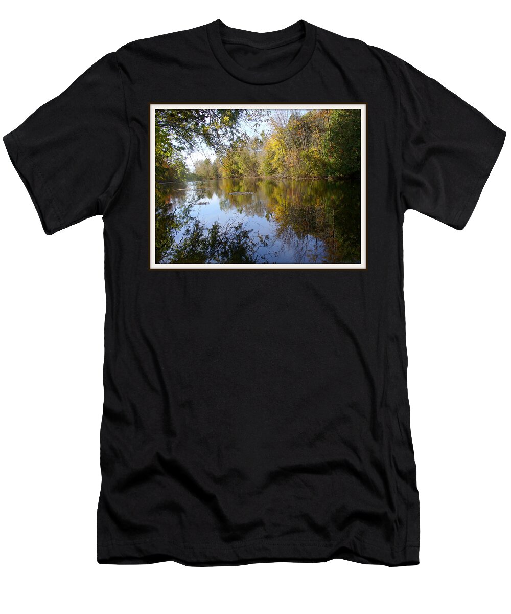 Water Reflection T-Shirt featuring the photograph Pond Reflection at Limehouse Ontario by Lingfai Leung