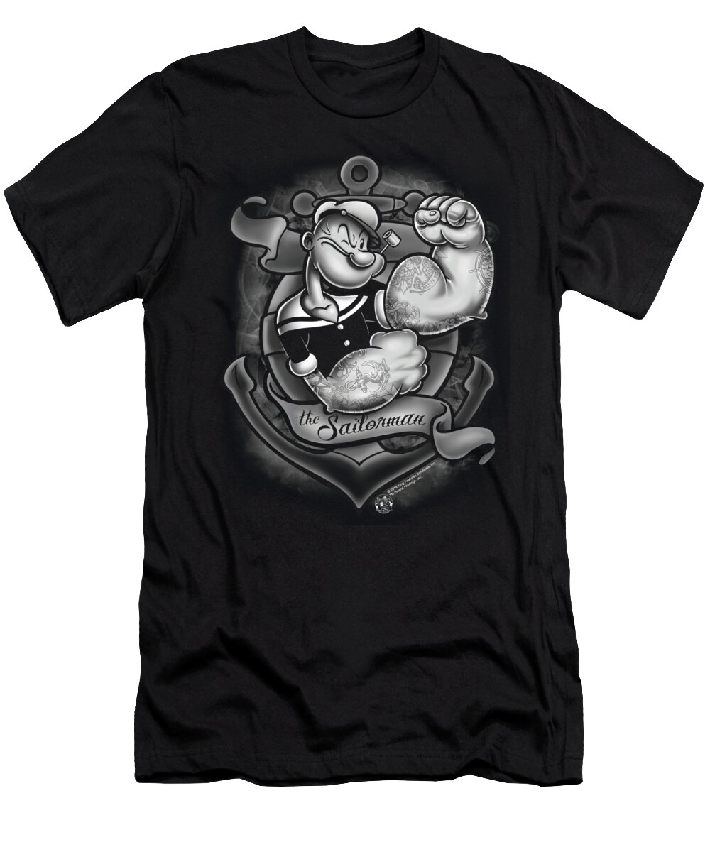  T-Shirt featuring the digital art Popeye - Anchors Away by Brand A