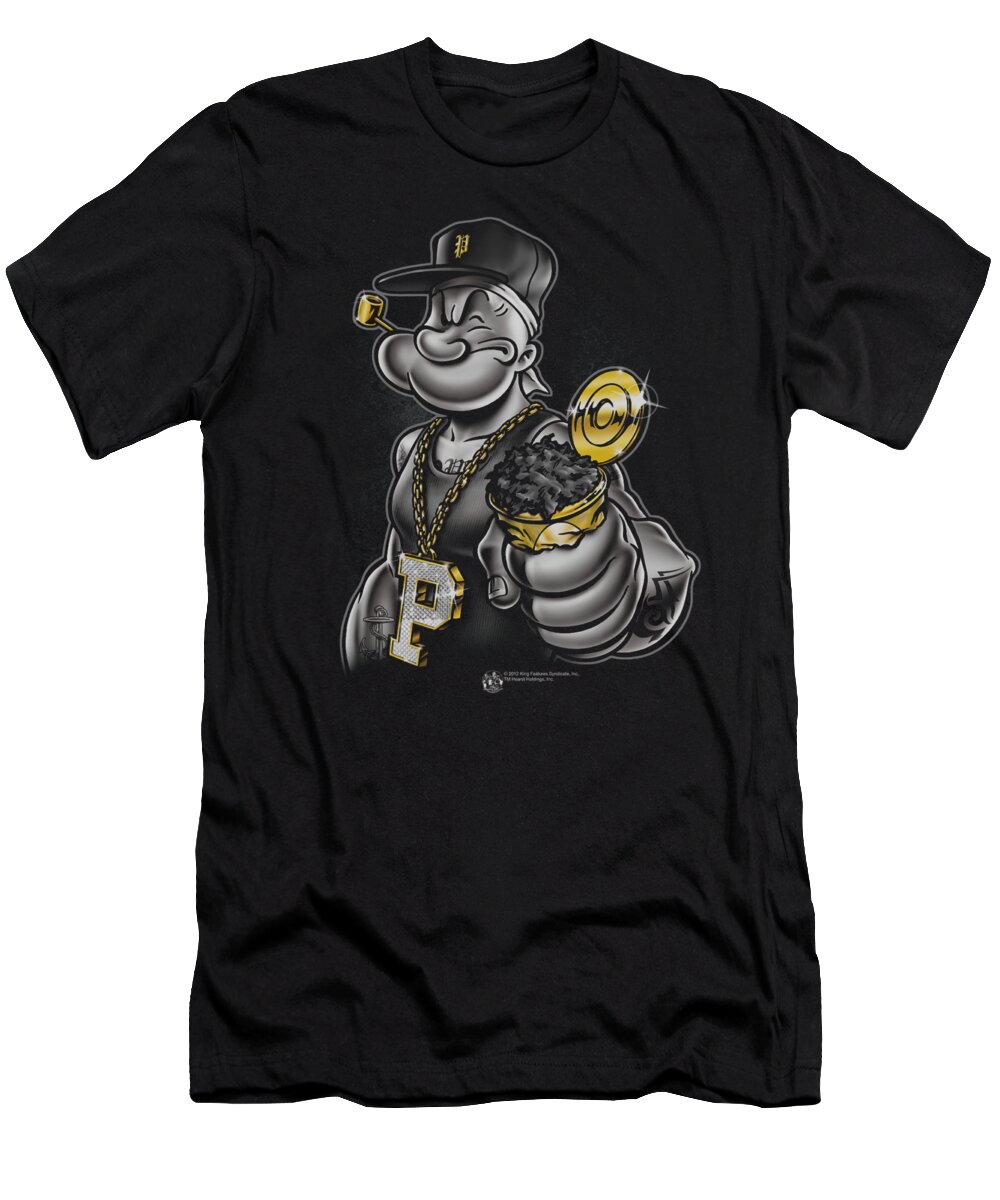 Popeye T-Shirt featuring the digital art Popeye - Get More Spinach by Brand A
