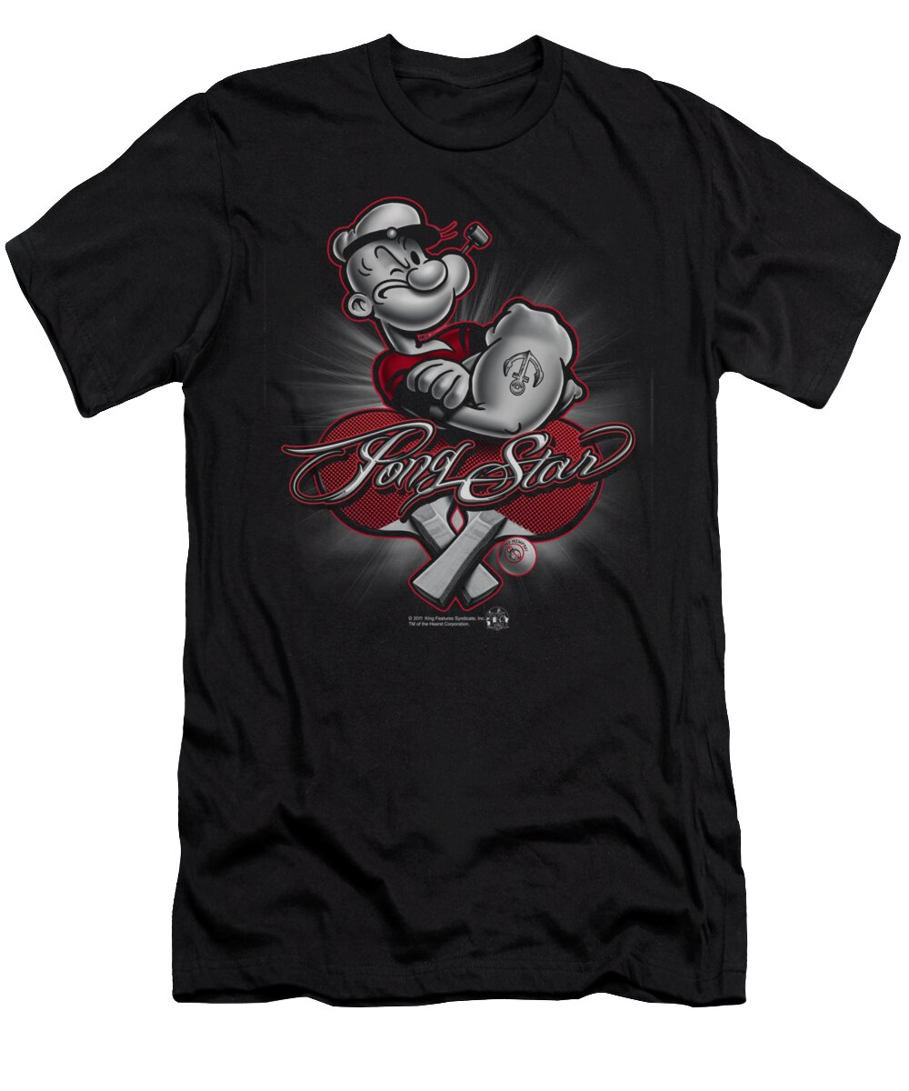 Popeye T-Shirt featuring the digital art Popeye - Pong Star by Brand A