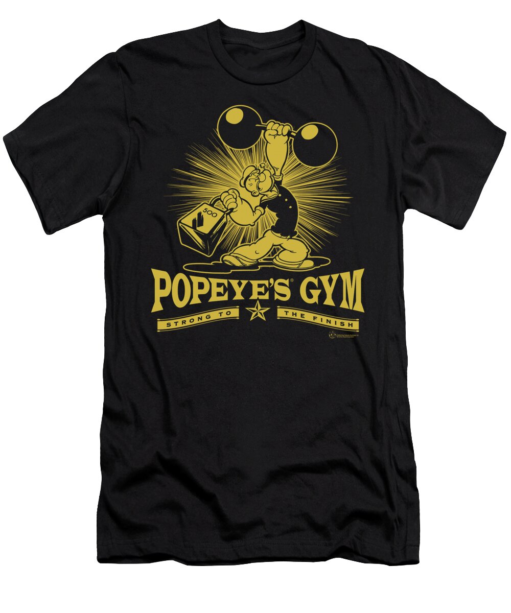 Popeye T-Shirt featuring the digital art Popeye - Popeyes Gym by Brand A