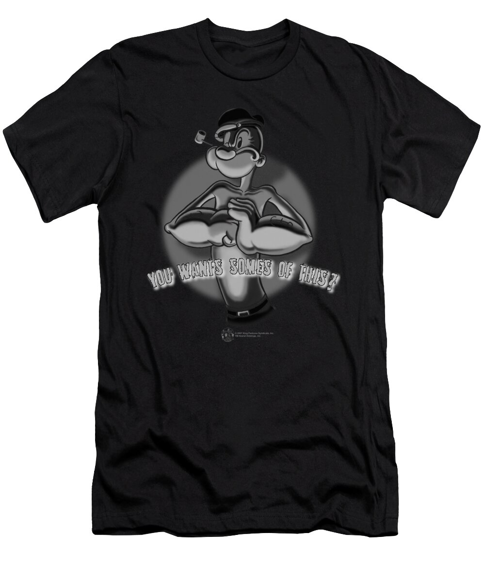 Popeye T-Shirt featuring the digital art Popeye - Somes Of This by Brand A