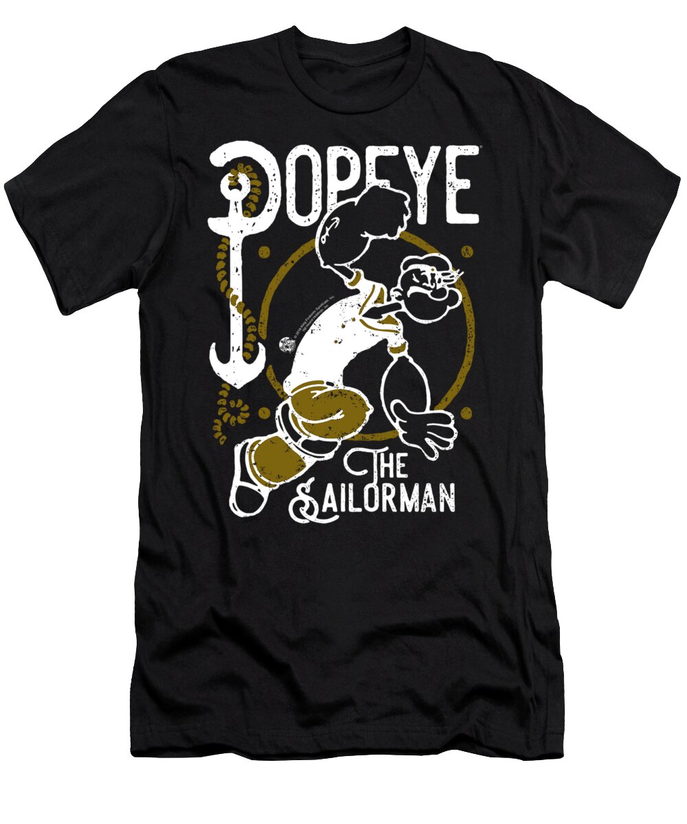 T-Shirt featuring the digital art Popeye - Vintage Sailor by Brand A