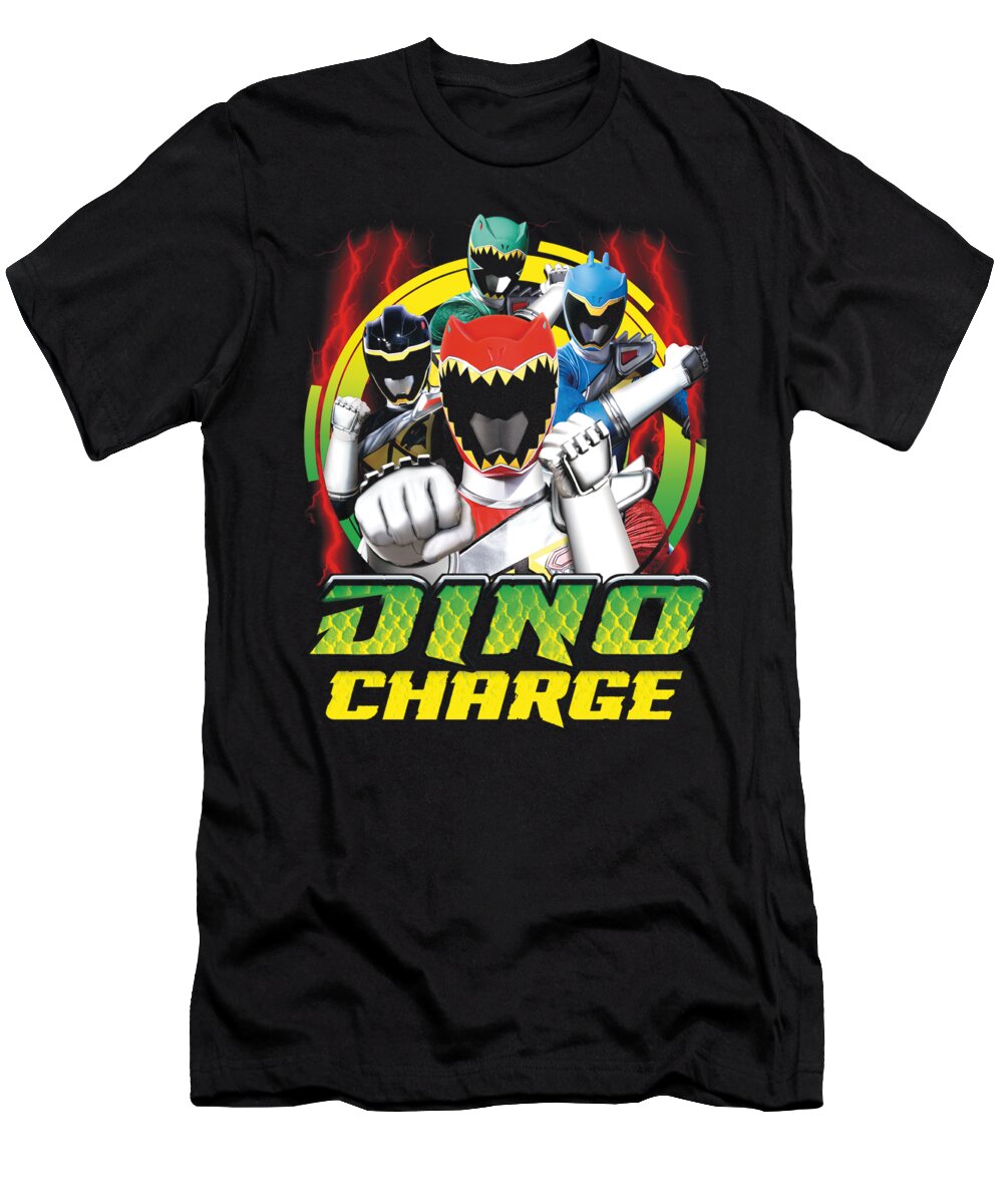  T-Shirt featuring the digital art Power Rangers - Dino Lightning by Brand A
