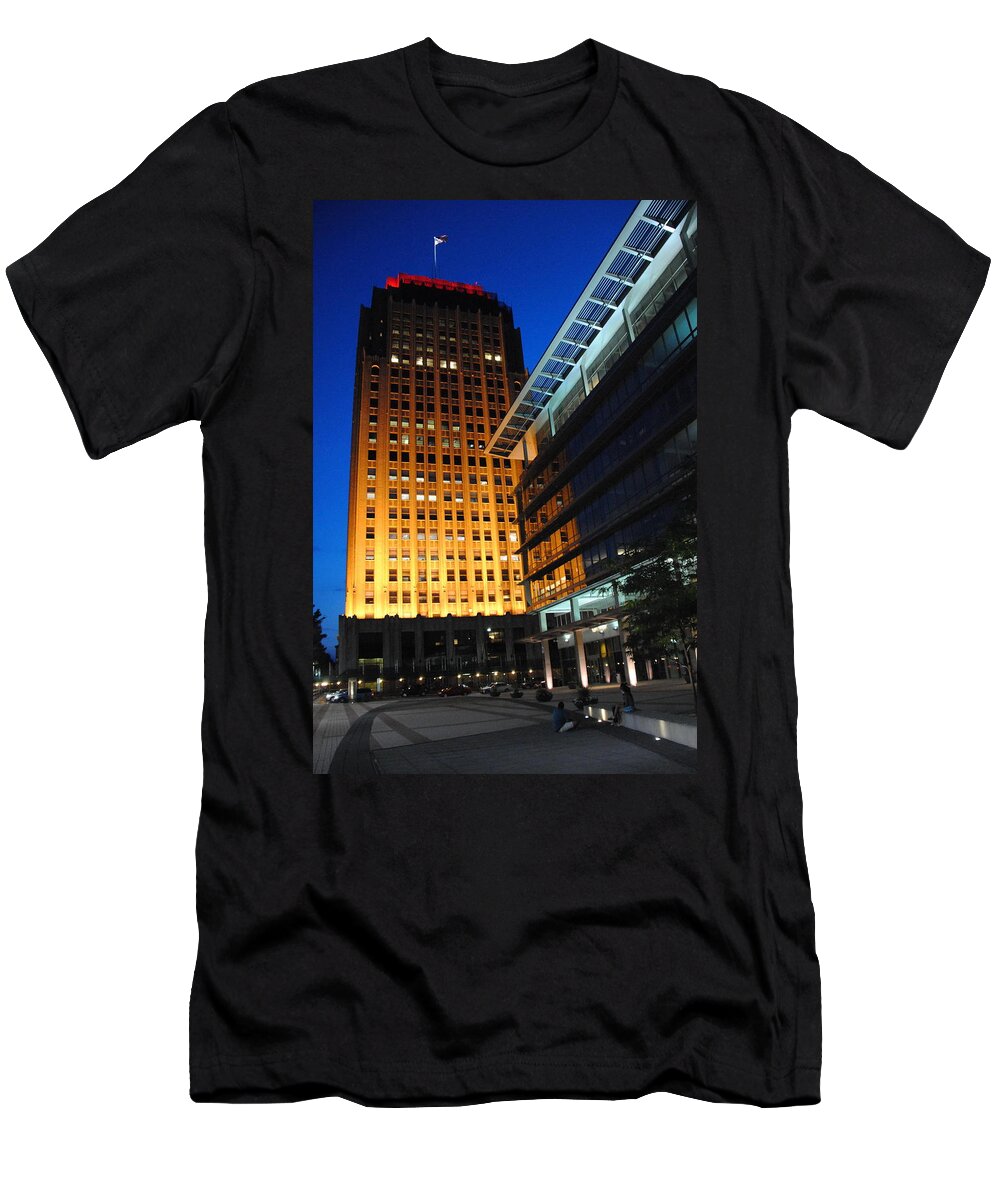 Ppl Corporate Plaza T-Shirt featuring the photograph PPL Corporate Plaza - Allentown PA Tall View by Jacqueline M Lewis