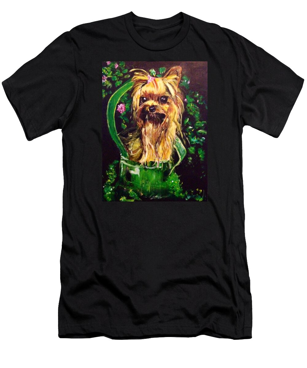 Silky Terrier T-Shirt featuring the painting Pretty Bambi by Belinda Low