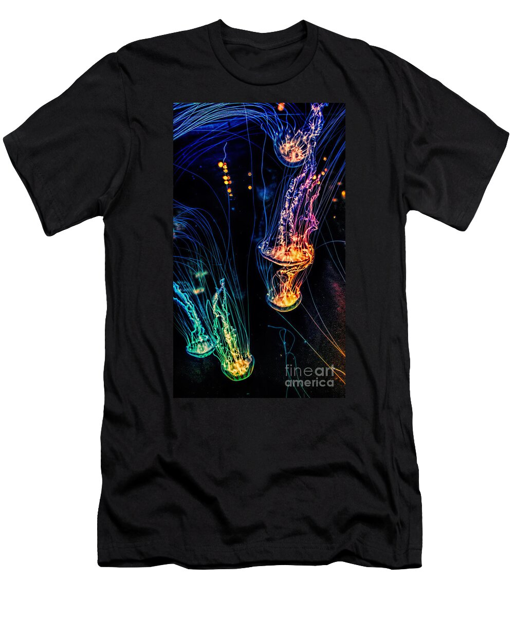 Jellyfish T-Shirt featuring the photograph Psychedelic Cnidaria by Olga Hamilton