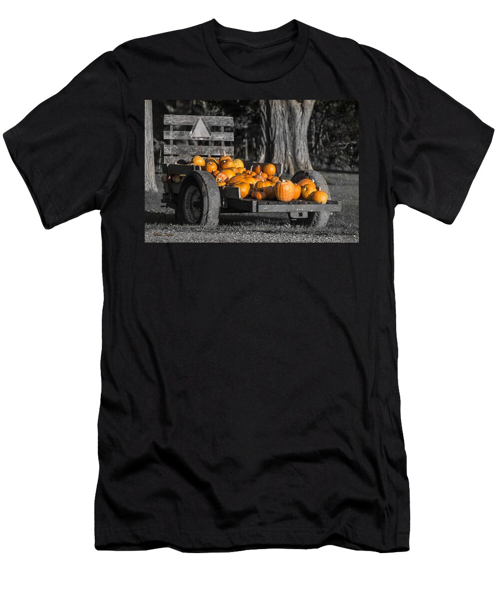 Pumpkin T-Shirt featuring the photograph Pumpkin Cart by Rebecca Samler