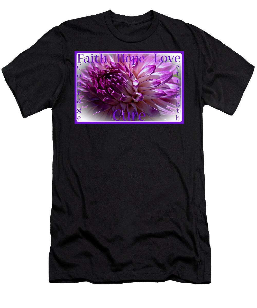 Alzheimer's Disease T-Shirt featuring the photograph Purple Awareness Support by Tikvah's Hope
