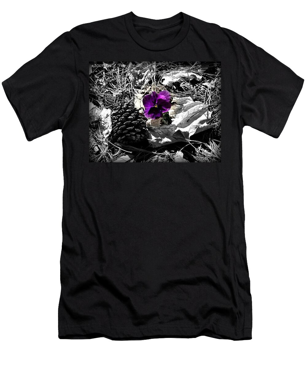 Pansy T-Shirt featuring the photograph Purple Pansy by Tara Potts