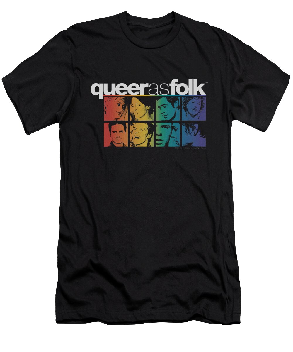 Queer As Folk T-Shirt featuring the digital art Queer As Folk - Cast by Brand A