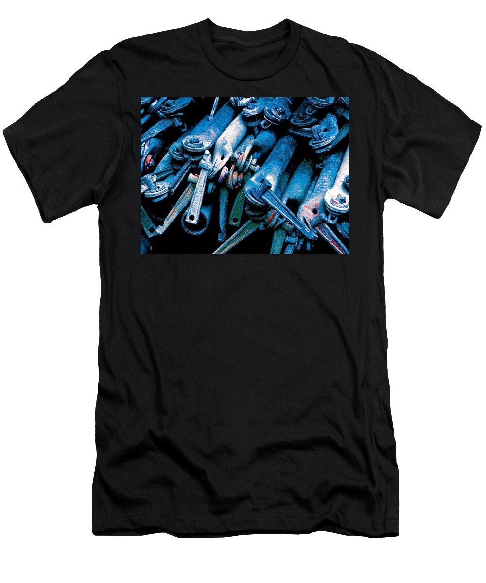 Scaffolding T-Shirt featuring the photograph Radioactive Blue by Ira Shander