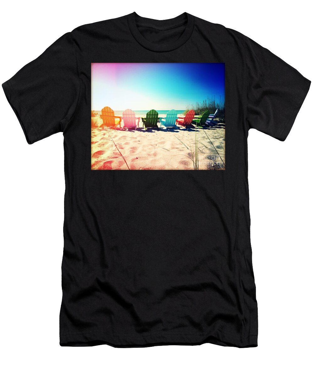Florida T-Shirt featuring the photograph Rainbow Beach Photography Light Leaks1 by Chris Andruskiewicz