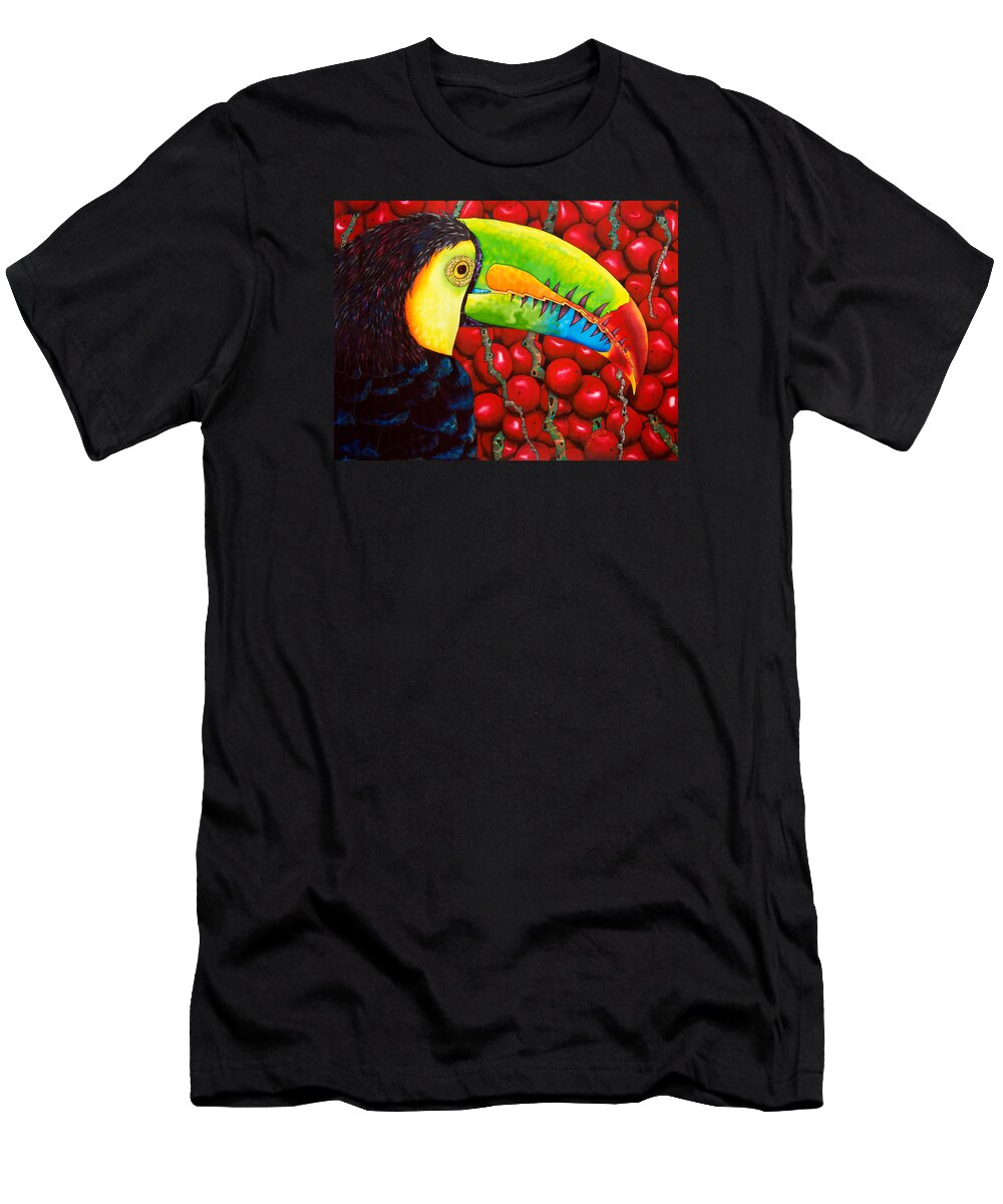  Watercolor T-Shirt featuring the painting Rainbow Toucan by Daniel Jean-Baptiste