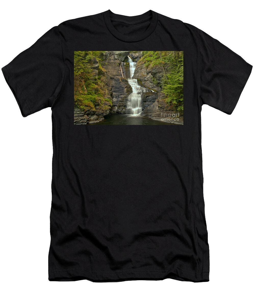 Raymondskill Falls T-Shirt featuring the photograph Raymondskill Falls Landscape by Adam Jewell