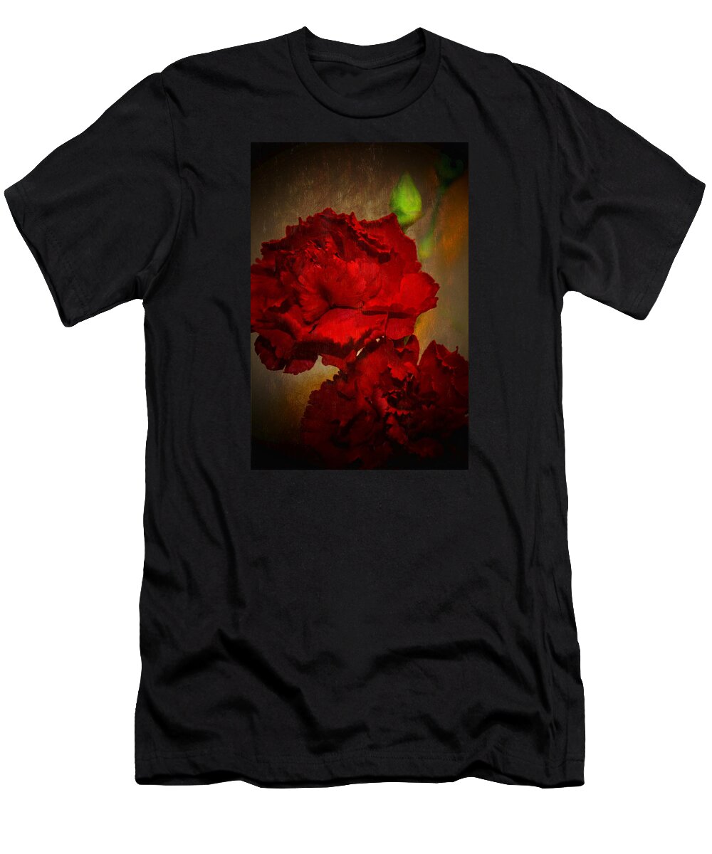 Carnation T-Shirt featuring the photograph Red Carnations by Susan McMenamin