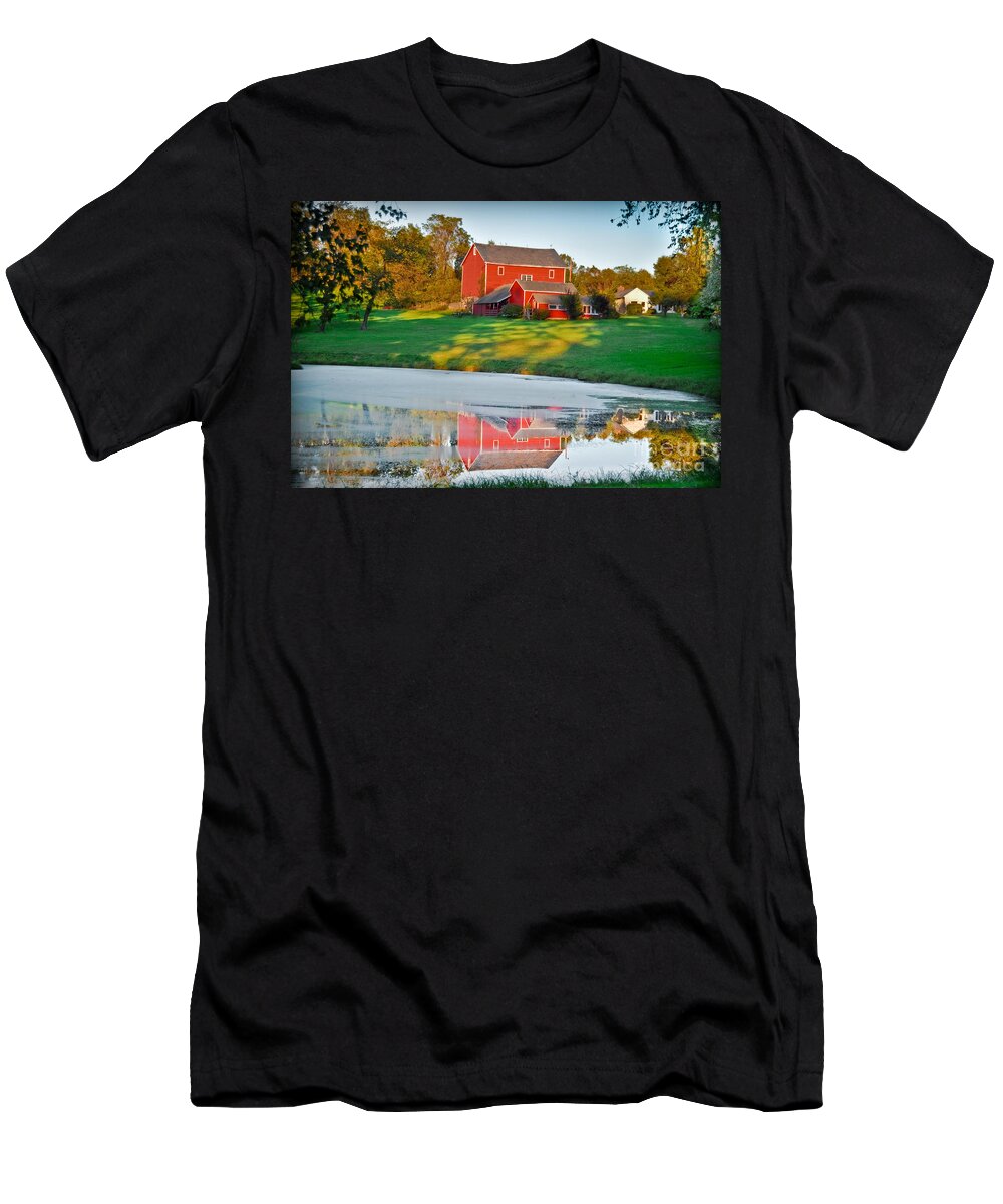 Red T-Shirt featuring the photograph Red Farm House by Gary Keesler