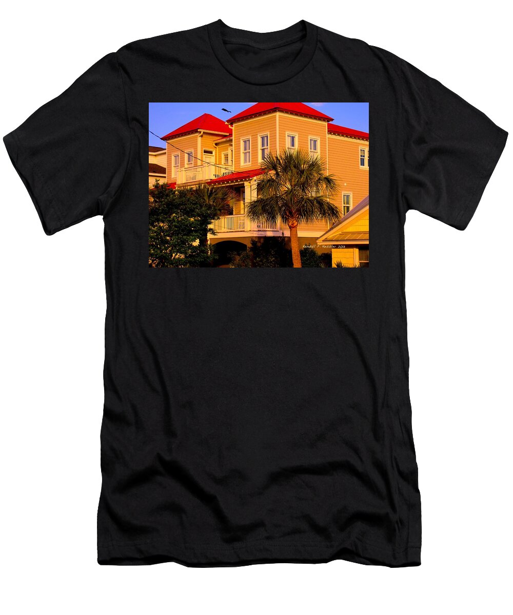 Kendall Kessler T-Shirt featuring the photograph Red Roof at Isle of Palms by Kendall Kessler