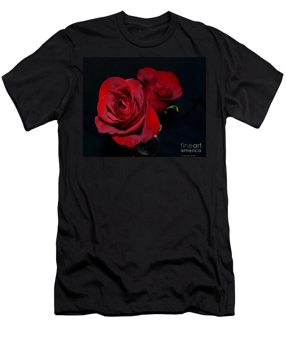 Red Rose T-Shirt featuring the photograph Red Roses for a Blue Lady by Luther Fine Art