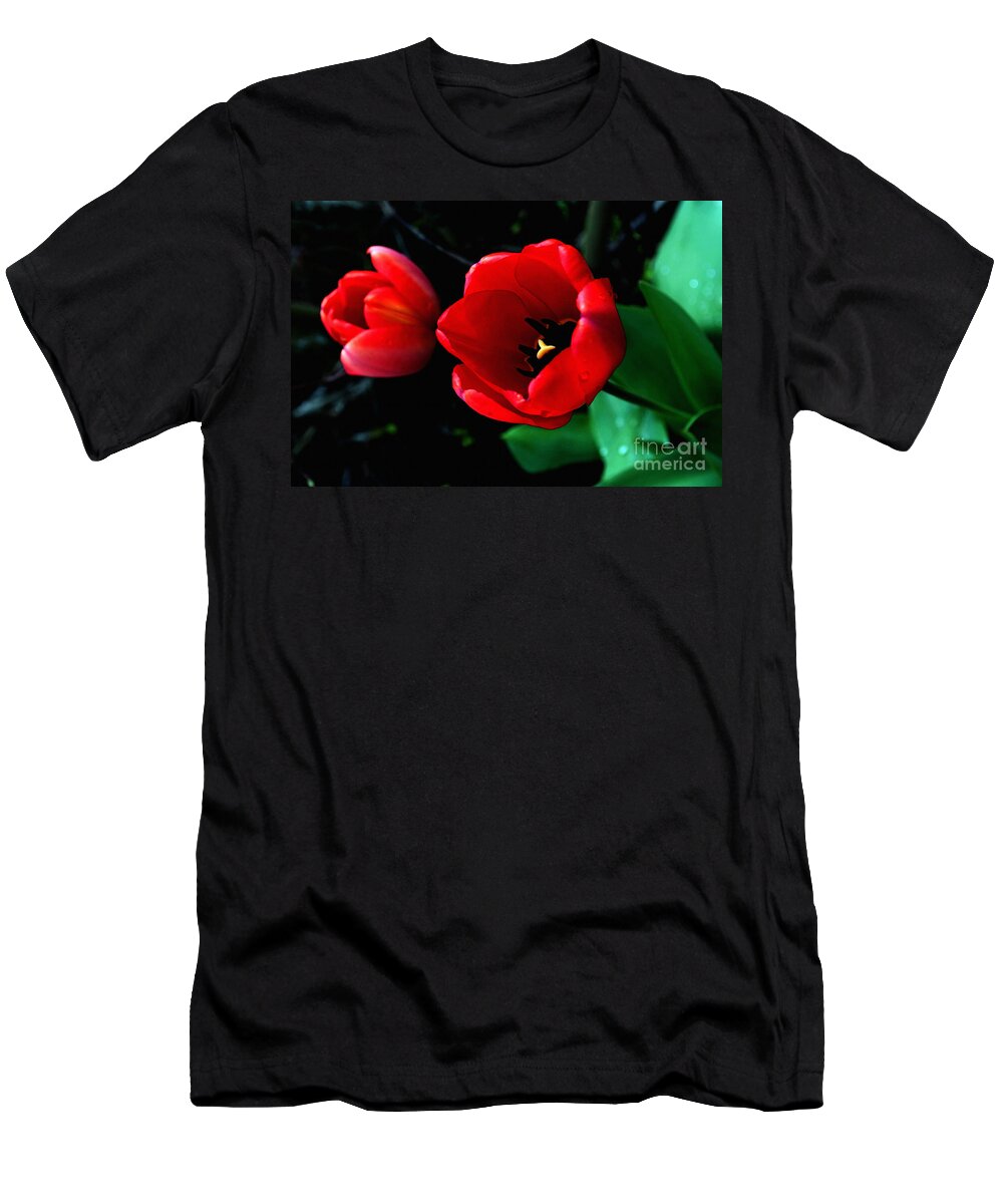 Tulip T-Shirt featuring the photograph Red Spring Tulip by Gwyn Newcombe