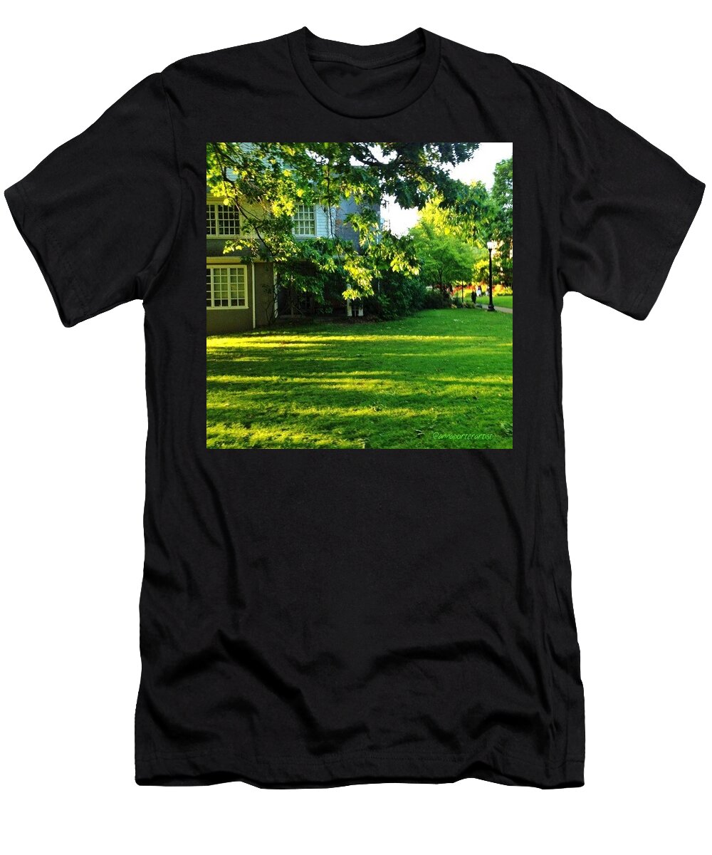 Reed College T-Shirt featuring the photograph Reed College Campus Evening Light by Anna Porter