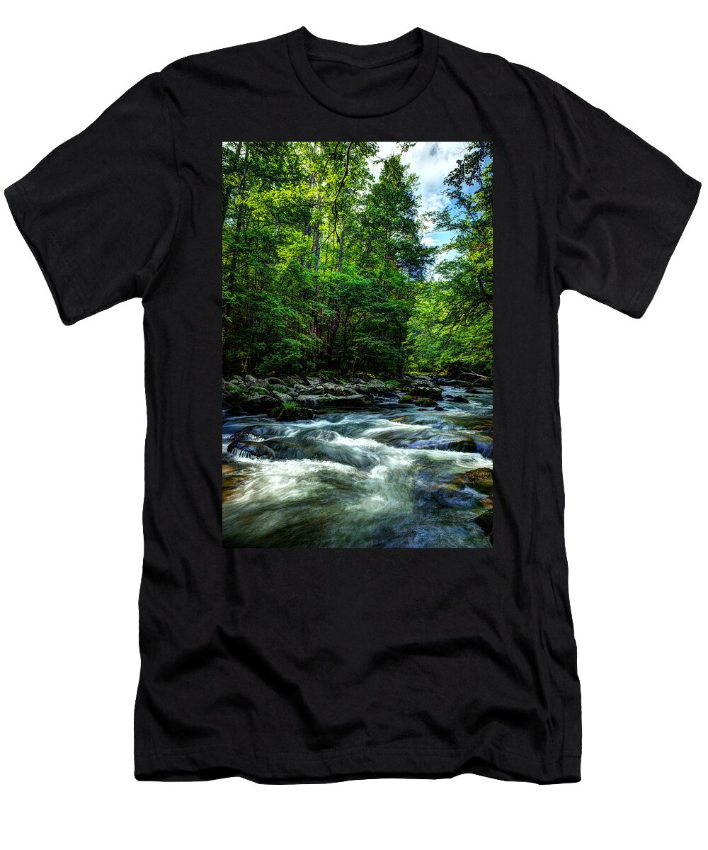 Smoky Mountains T-Shirt featuring the photograph Refreshing Morning Along The River by Michael Eingle