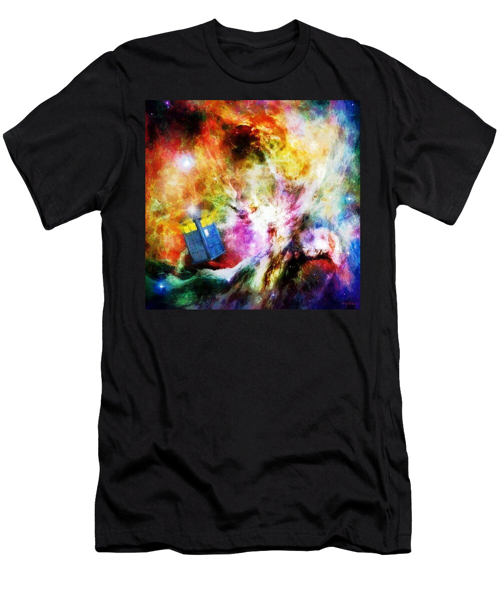 Tardis T-Shirt featuring the painting Regeneration by Sandy MacGowan
