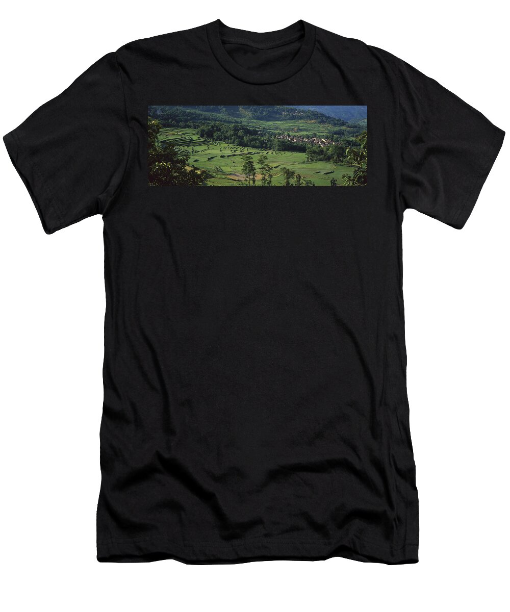 Feb0514 T-Shirt featuring the photograph Rice Terraces China by Pete Oxford