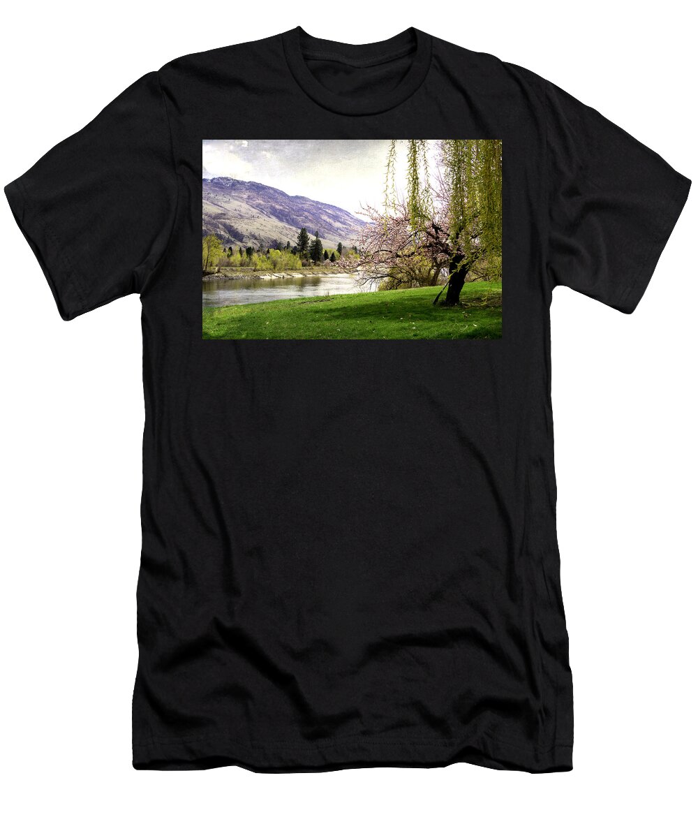 Clouds T-Shirt featuring the photograph River Spring by Kathy Bassett