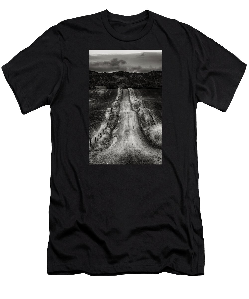 Road T-Shirt featuring the photograph Road Into The Hills by Robert Woodward