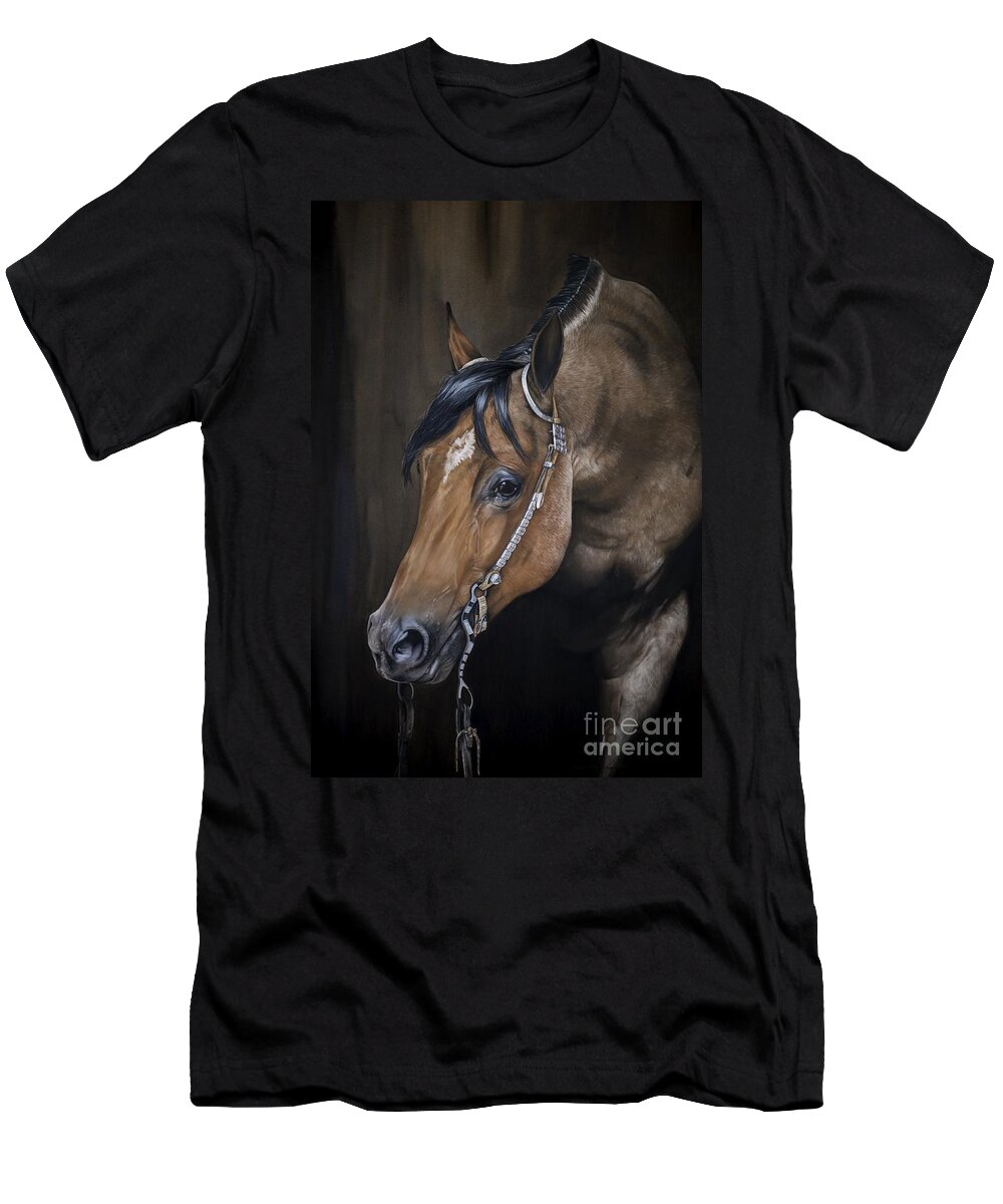 Equine Drawing T-Shirt featuring the pastel Roanie by Joni Beinborn
