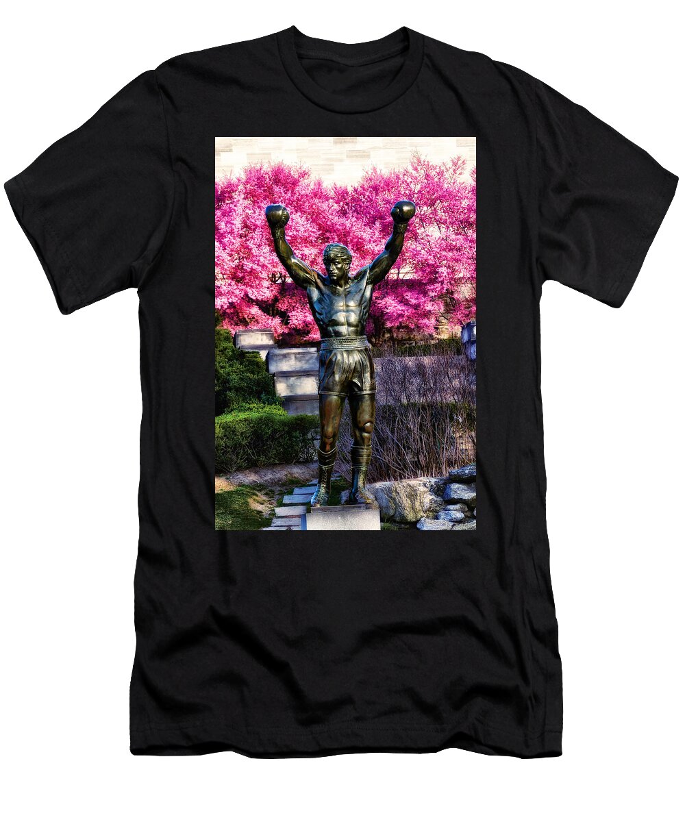Rocky T-Shirt featuring the photograph Rocky Among the Cherry Blossoms by Bill Cannon