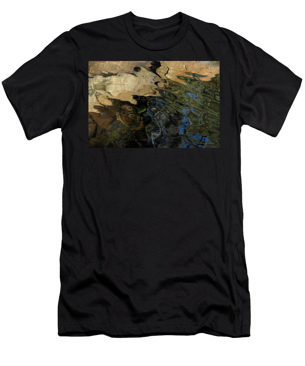 Water T-Shirt featuring the photograph Rocky Ripples by Donna Blackhall