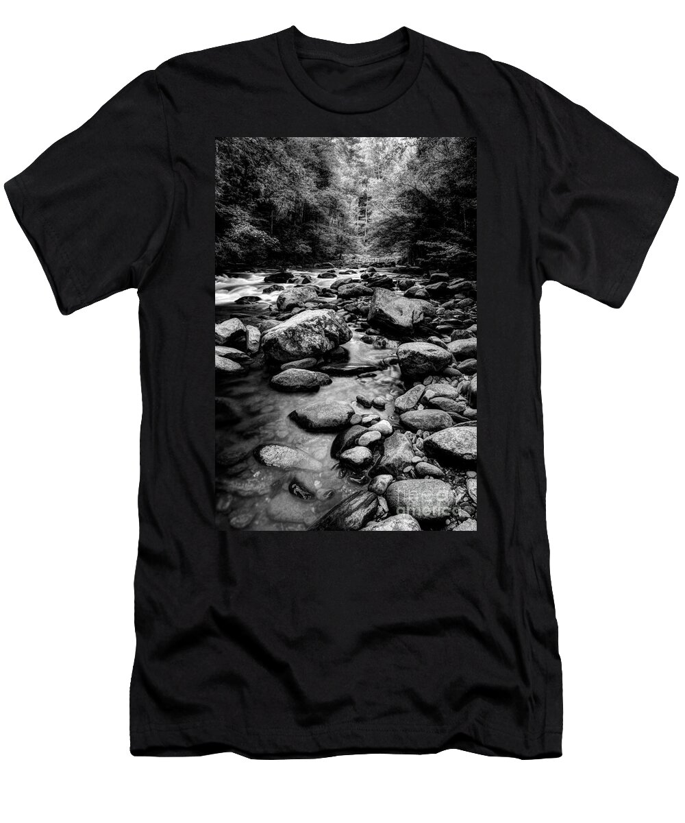 Stream T-Shirt featuring the photograph Rocky Smoky Mountain River by Michael Eingle