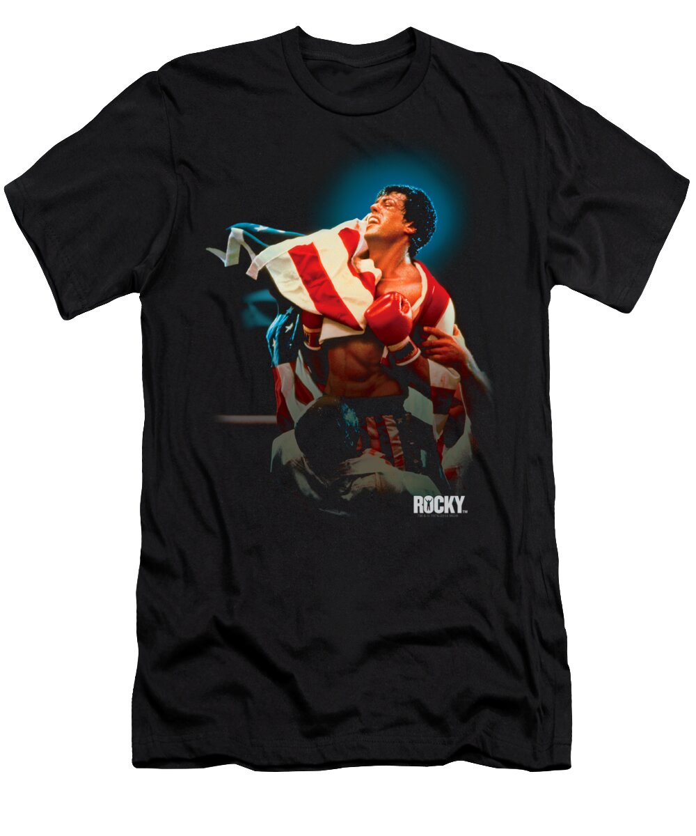  T-Shirt featuring the digital art Rocky - Victory by Brand A