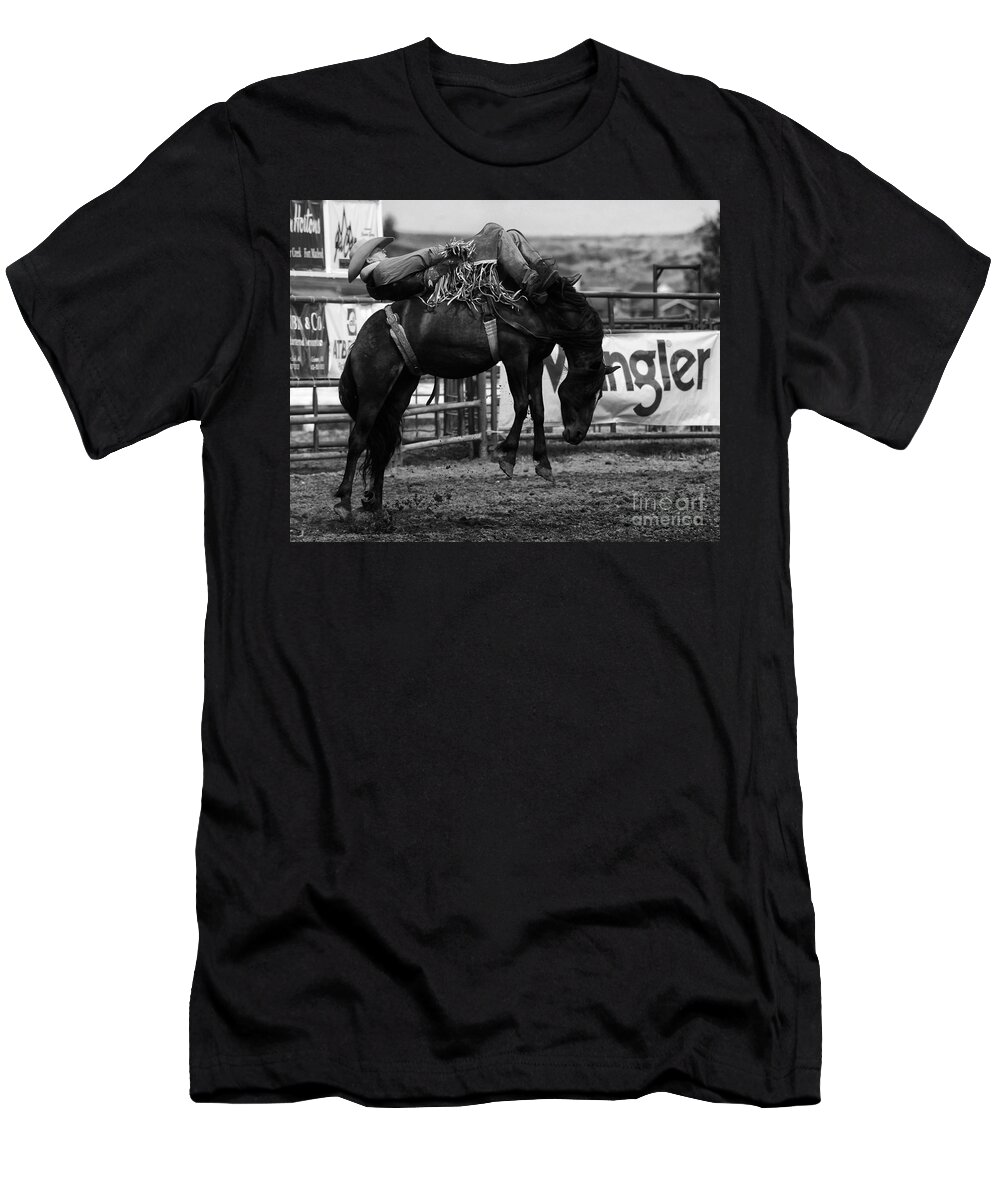 Horse Riding T-Shirt featuring the photograph Rodeo Power Of Conviction by Bob Christopher