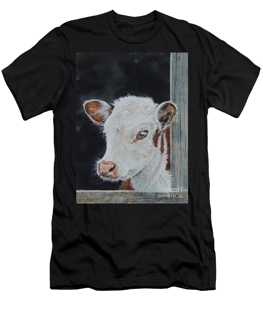 Watercolor T-Shirt featuring the painting Rosebud. SOLD by Sandy Brindle