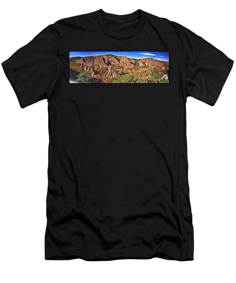 America T-Shirt featuring the photograph Roxborough State Park by OLena Art by Lena Owens - Vibrant DESIGN